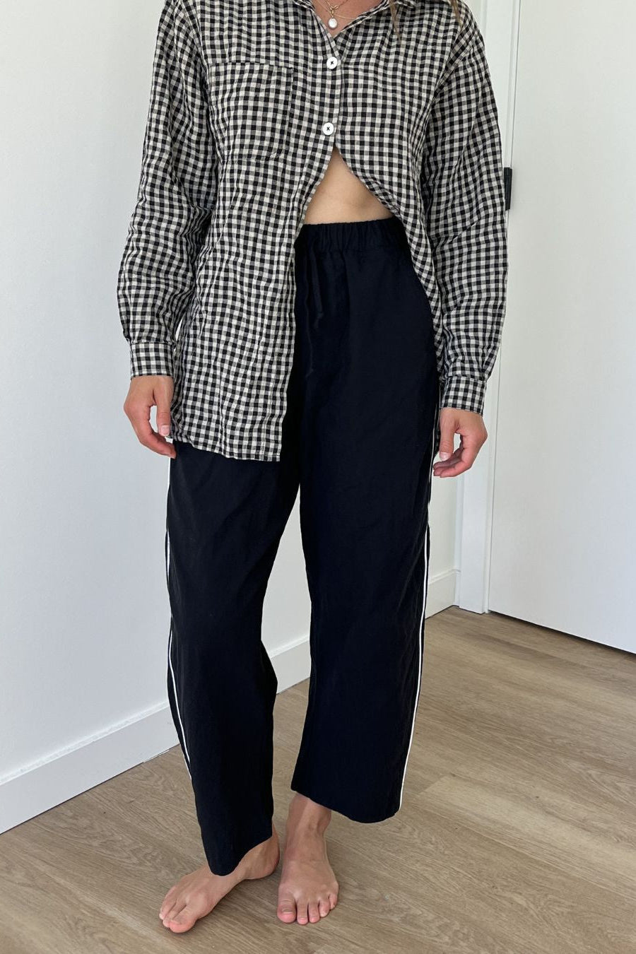 Jules Pant, Black with White Piping - Image 2