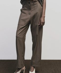 Wool Workwear Pants, Light Brown