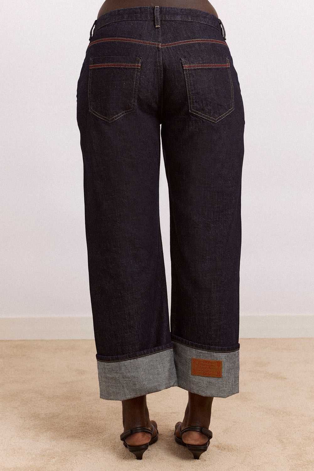 Straight Leg Montana Turn Up Jeans, Indigo Selvedge - Image 2