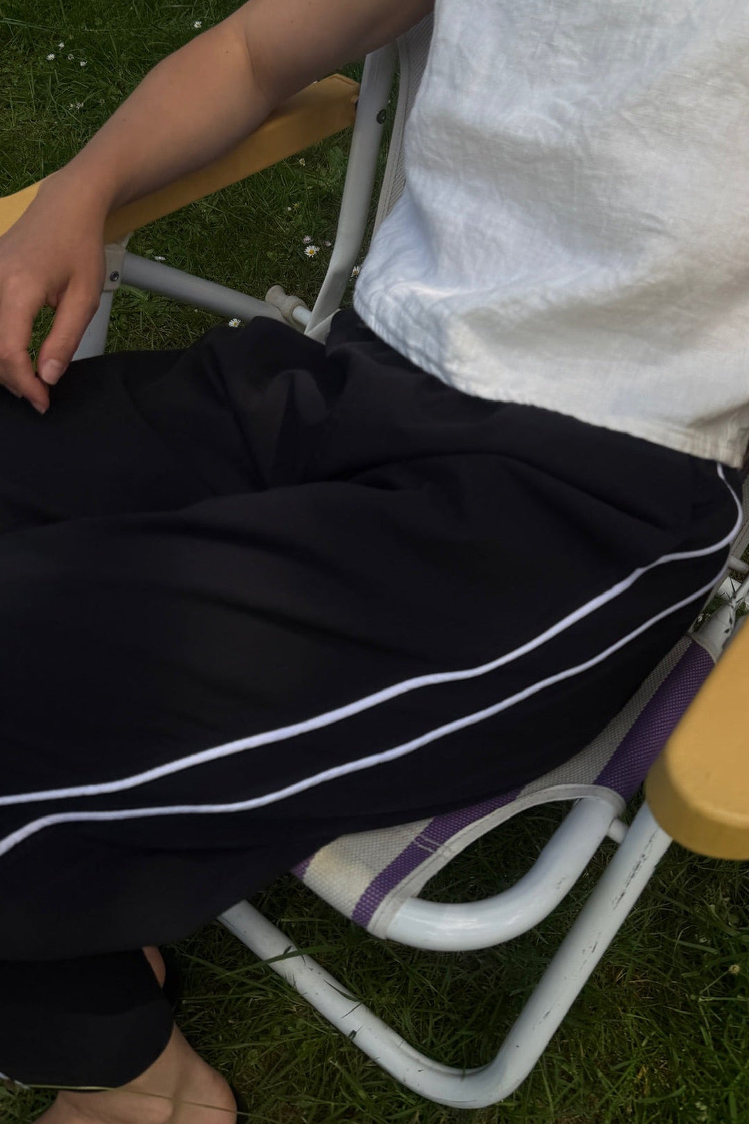 Jules Pant, Black with White Piping