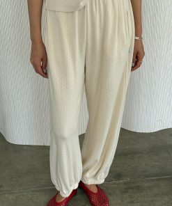 Pointelle Balloon Pants, Naturel